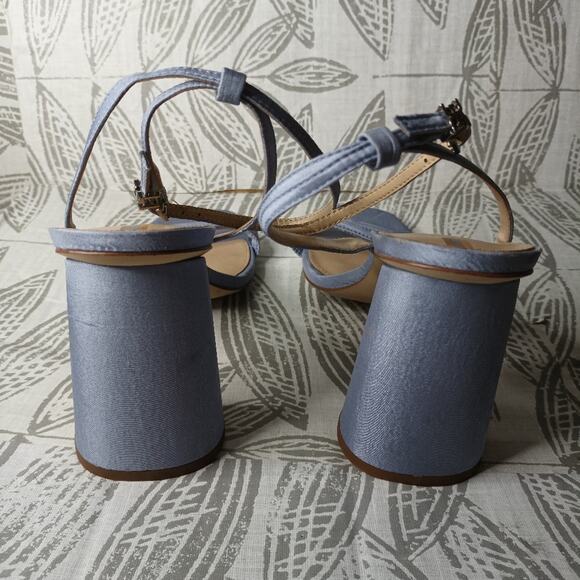Sam Edelman Kia Heels Strappy Sandals Blue Strappy Round Heels - Picture 7 of 12